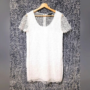 💚5/$25 Forever 21 White Lace Mini Dress Size Large Knee Length